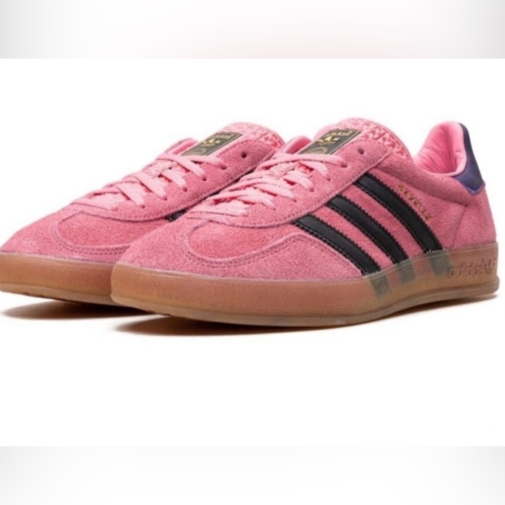 Adidas Originals Indoor Women's Bliss Pink and Purple Gazelle Sneakers Sz 8
